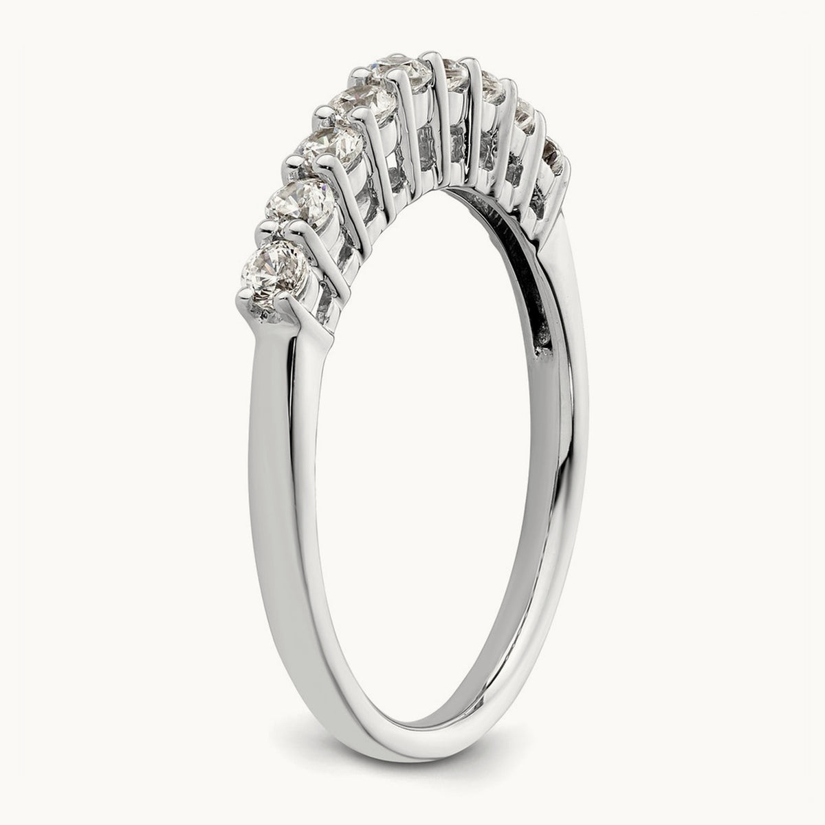 9-Stone Diamond Band, 14K White Gold