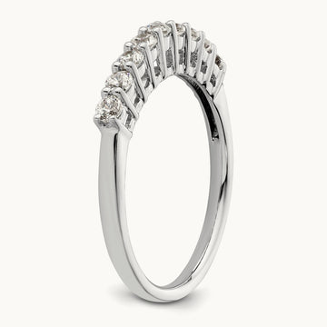 9-Stone Diamond Band, 14K White Gold