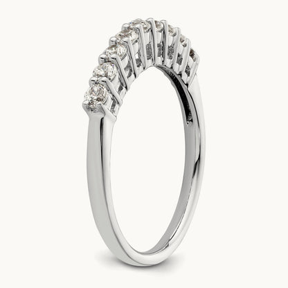 9-Stone Diamond Band, 14K White Gold