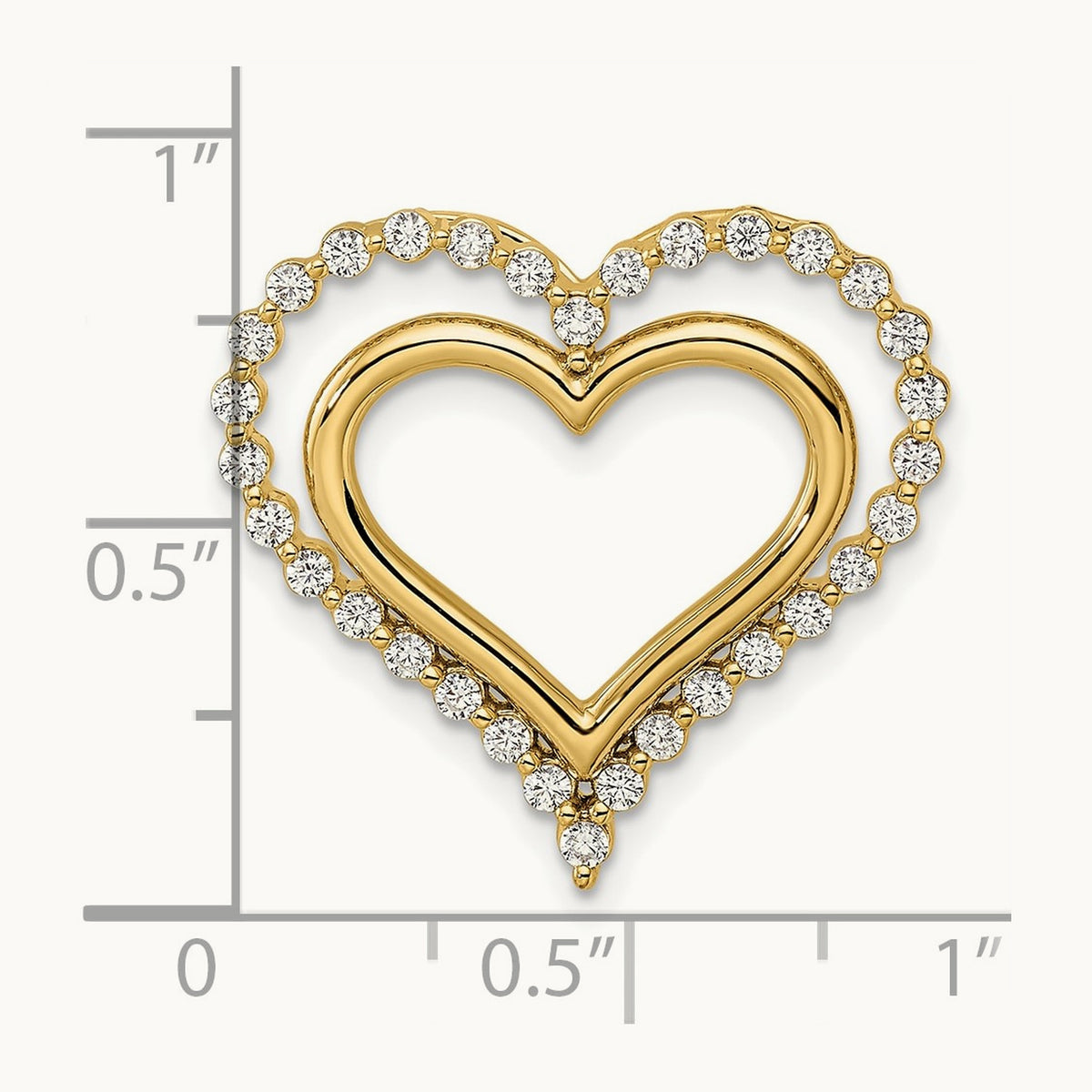 Double Heart Chain Slide, 0.50 ct tw Lab-Grown Diamond