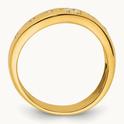 Paw Womens Wavy Wedding Band, 0.10 ct tw