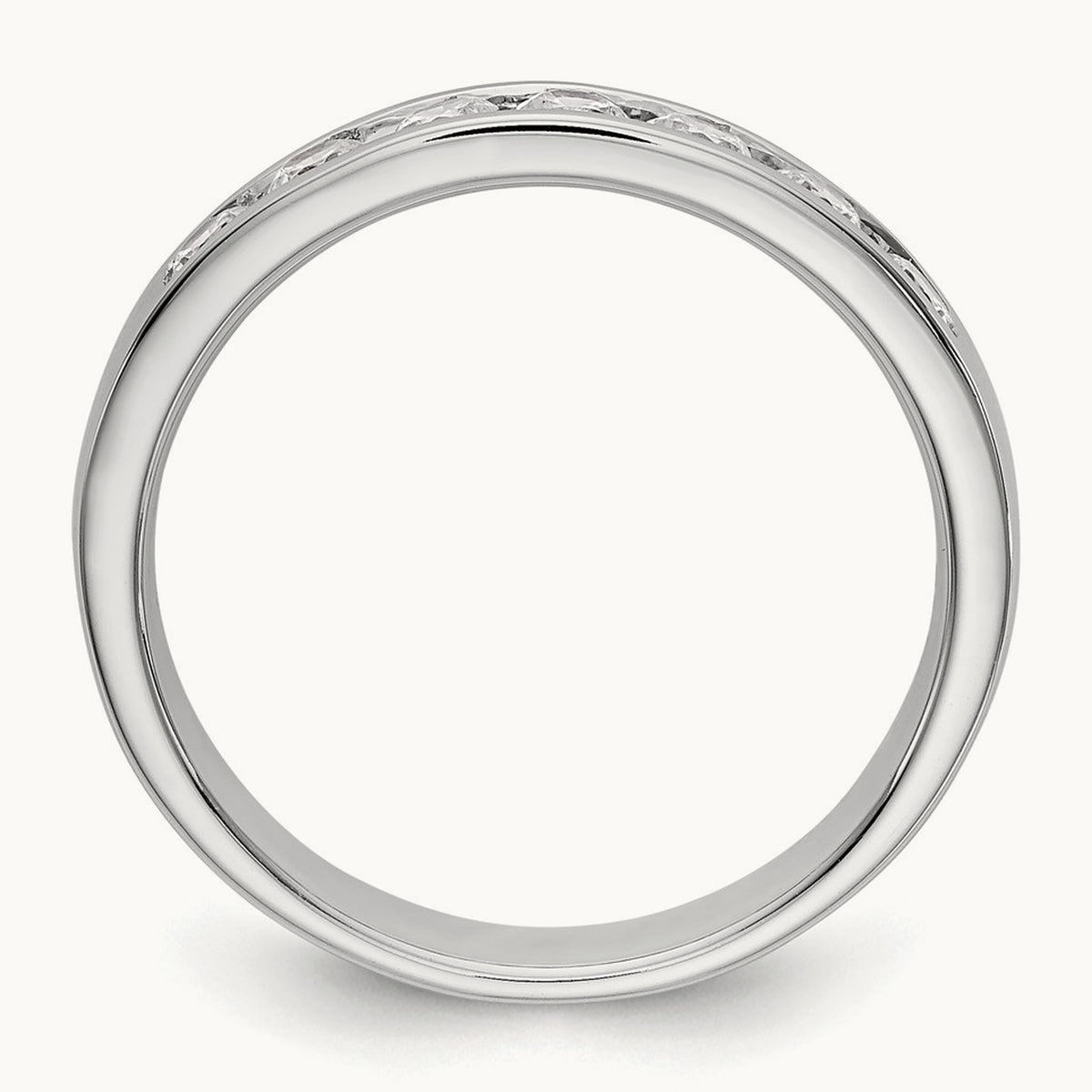 7-Stone Diamond Channel Band, 14K White Gold