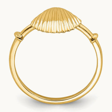 Polished Shell Ring, 14K