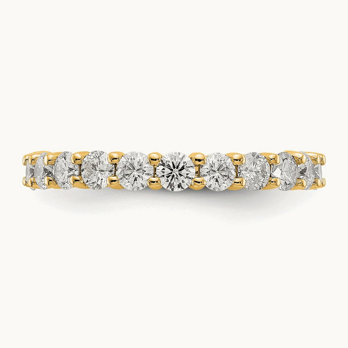 Polished Shared Prong Diamond Eternity Band — 14K Yellow Gold (4)