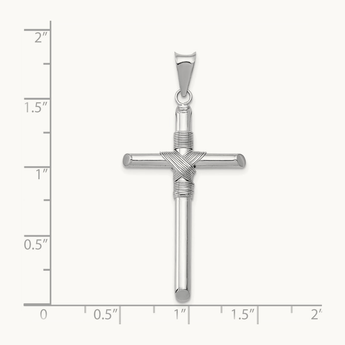 Center Wrap Tube Cross Pendant — 44.09mm