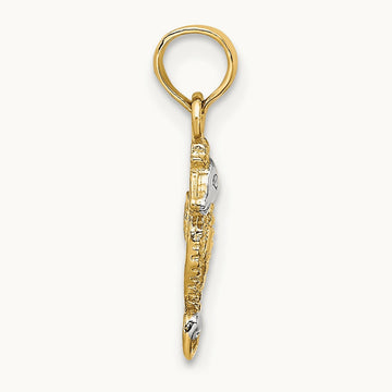 Seahorse Charm, 14K with White Rhodium