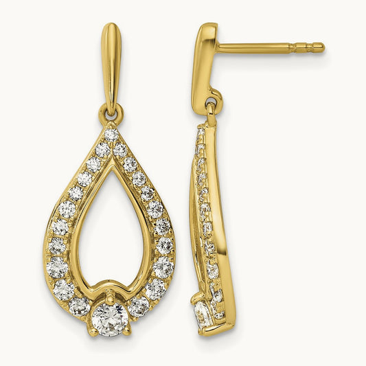 Teardrop Post Dangle Earrings, 1.00 ct tw Lab-Grown Diamond