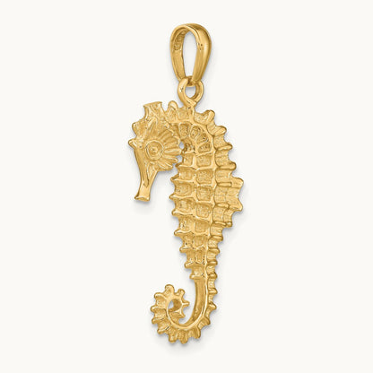 3-D Seahorse Pendant, 14K