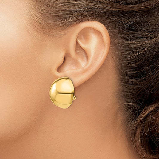 Omega Clip Half Ball Non-pierced Earrings — 24mm