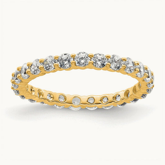 Polished shared Prong Diamond Eternity Band, 1.00 ct tw — 14K Yellow Gold