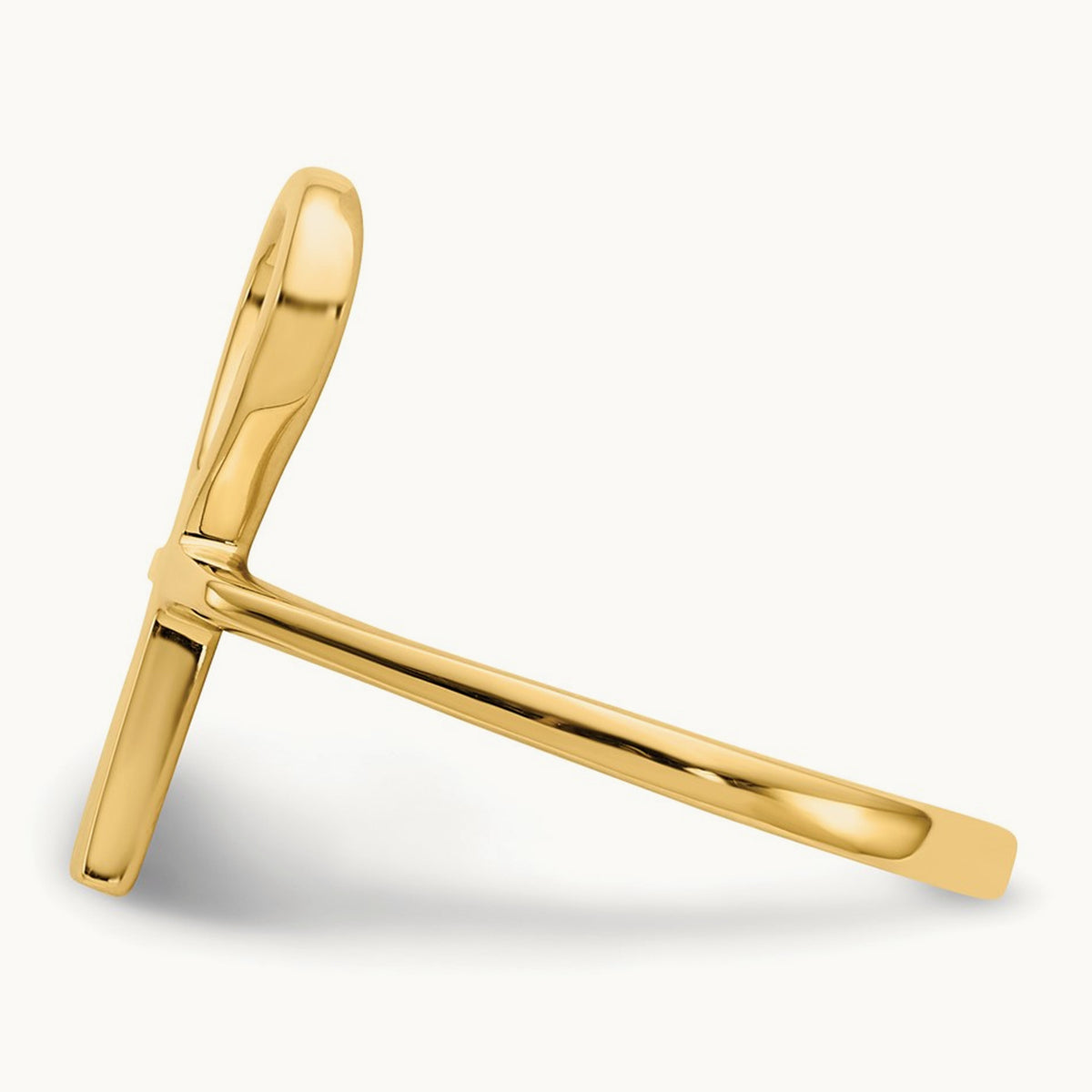 Polished Ankh Egyptian Cross Ring, 14K