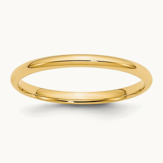 Lightweight Comfort Fit Band — 10K Yellow Gold, 2mm