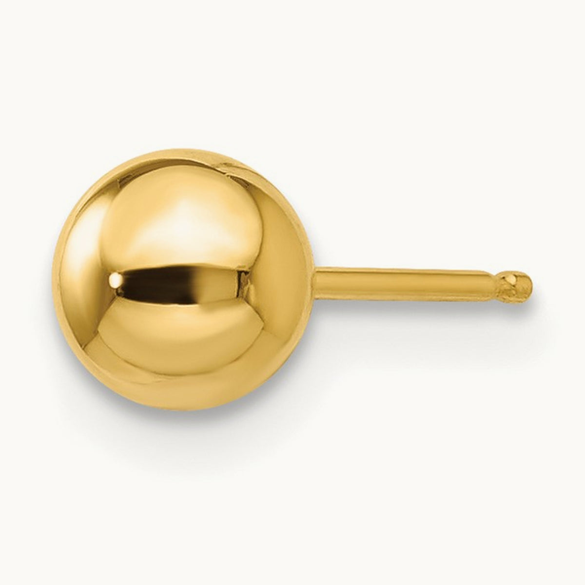 Single Polished Ball Post Earring — 5mm