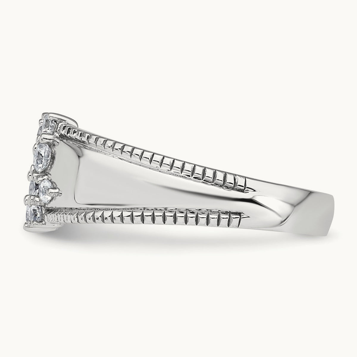 Open Cuff Fashion Ring — 14K White Gold, 7