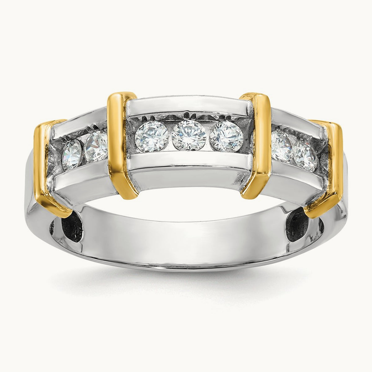 Men's Polished 7-Stone Diamond Ring — IBGoodman — 0.49 ct