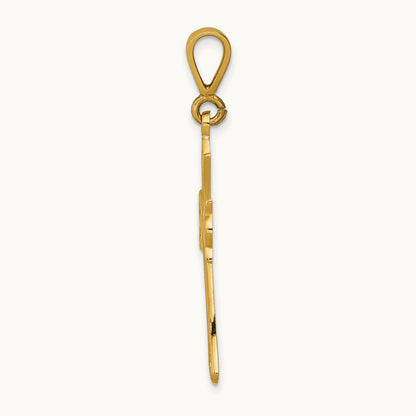 Fleur De Lis Cross Pendant, 14K