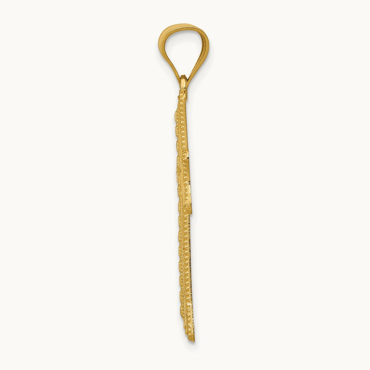 Diamond-cut Cross Pendant, 14K