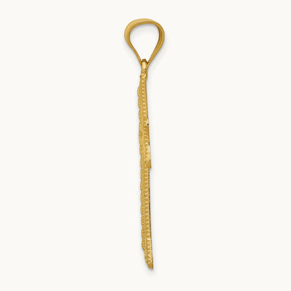 Diamond-cut Cross Pendant, 14K