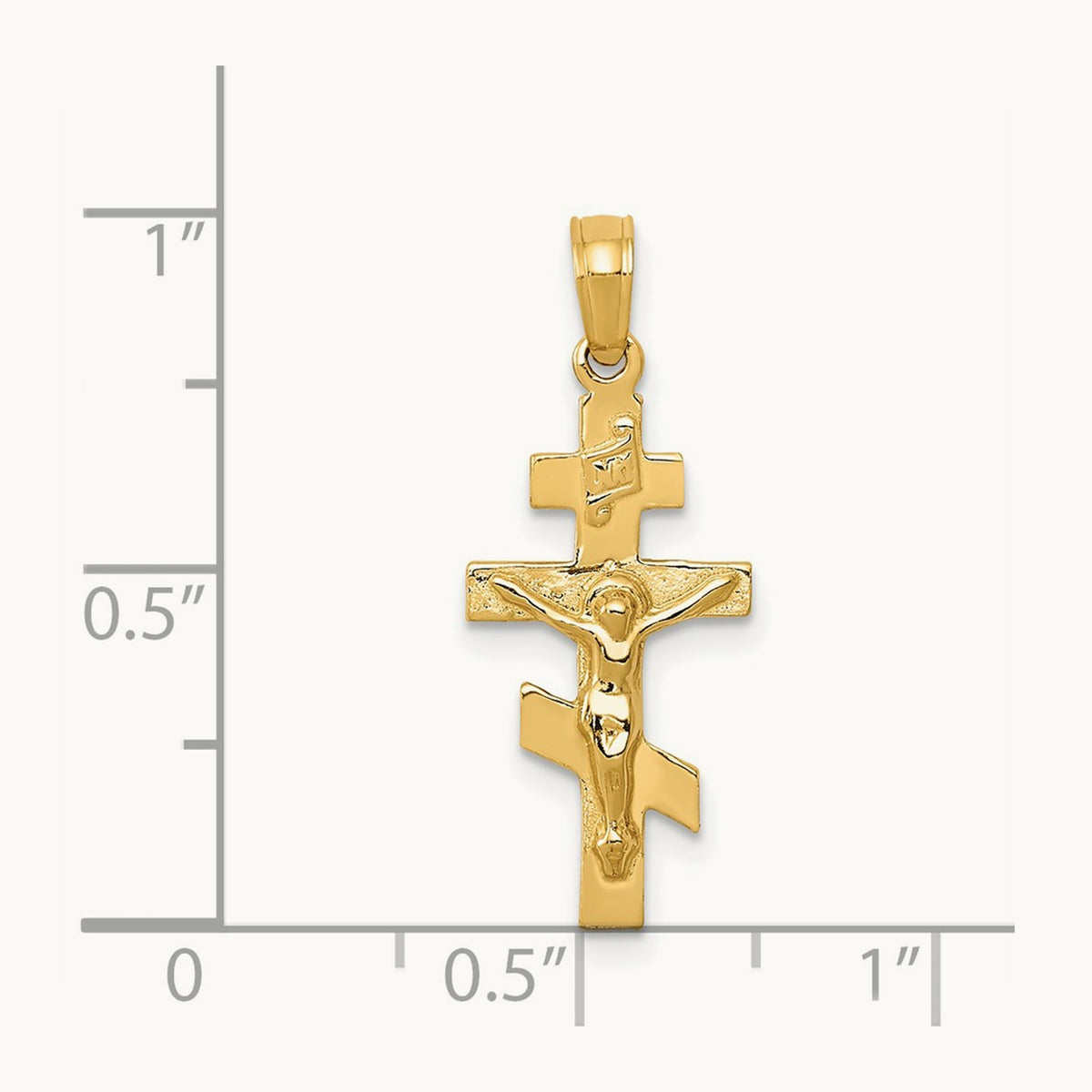 Eastern Orthodox Crucifix Charm, 14K