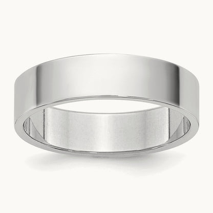 Lightweight Flat Band, 4.5mm, 10K White Gold