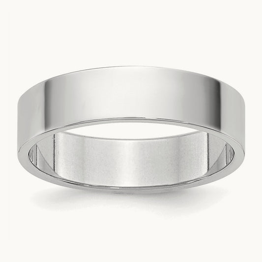 Lightweight Flat Band, 4.5mm, 10K White Gold