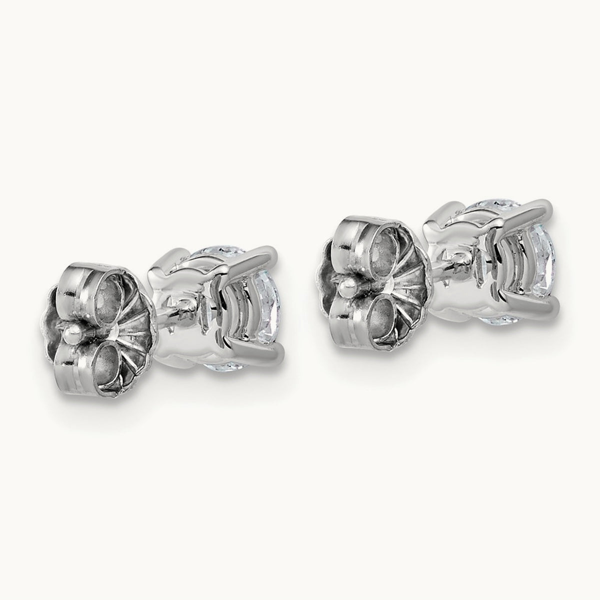 Round Lightweight Earrings, 0.25-6.00 ct tw Lab-Grown Diamond — 1 ct, 10K White Gold