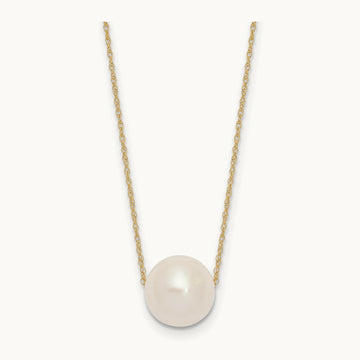10- Semi-Round Freshwater Cultured Pearl Rope Necklace — 14K Yellow Gold