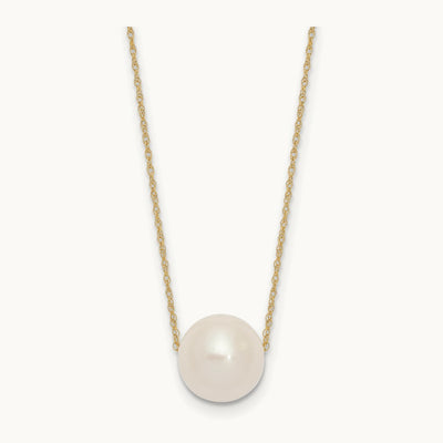 10- Semi-Round Freshwater Cultured Pearl Rope Necklace — 14K Yellow Gold