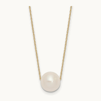 10- Semi-Round Freshwater Cultured Pearl Rope Necklace — 14K Yellow Gold