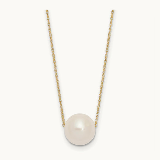 10- Semi-Round Freshwater Cultured Pearl Rope Necklace — 14K Yellow Gold