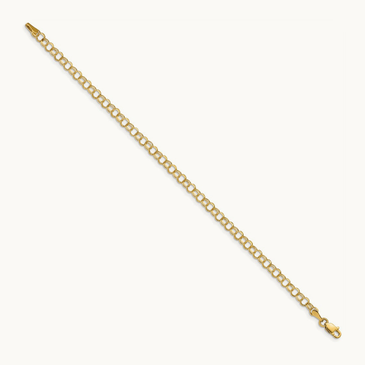 Solid Double Link Charm Bracelet — photo set (2)