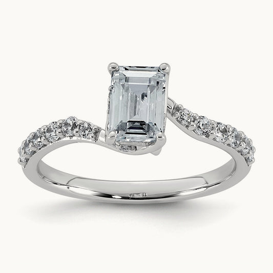 Round Center Twist Ring, 1.25 ct tw Lab-Grown Diamond