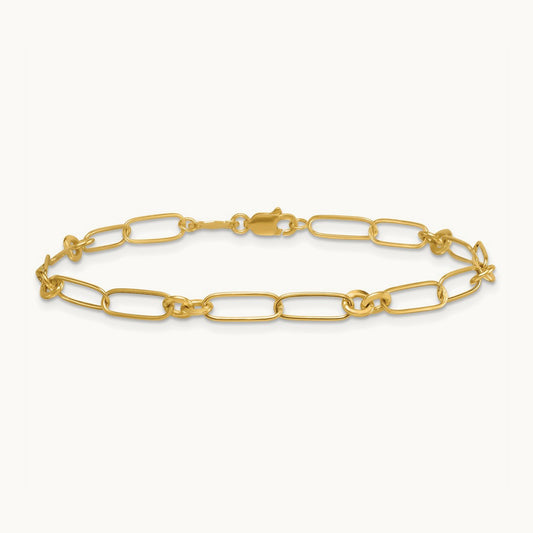 Polished Fancy Link 7.5in Bracelet, 14K