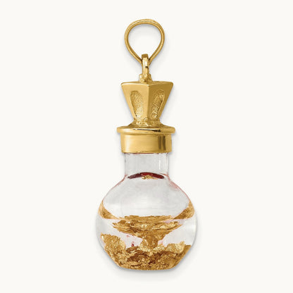 3-D Gold Leaf In Bottle Charm, 14K