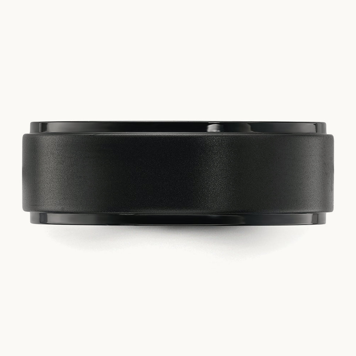Polished Black IP-plated Brushed Center Band, 8mm, Stainless Steel