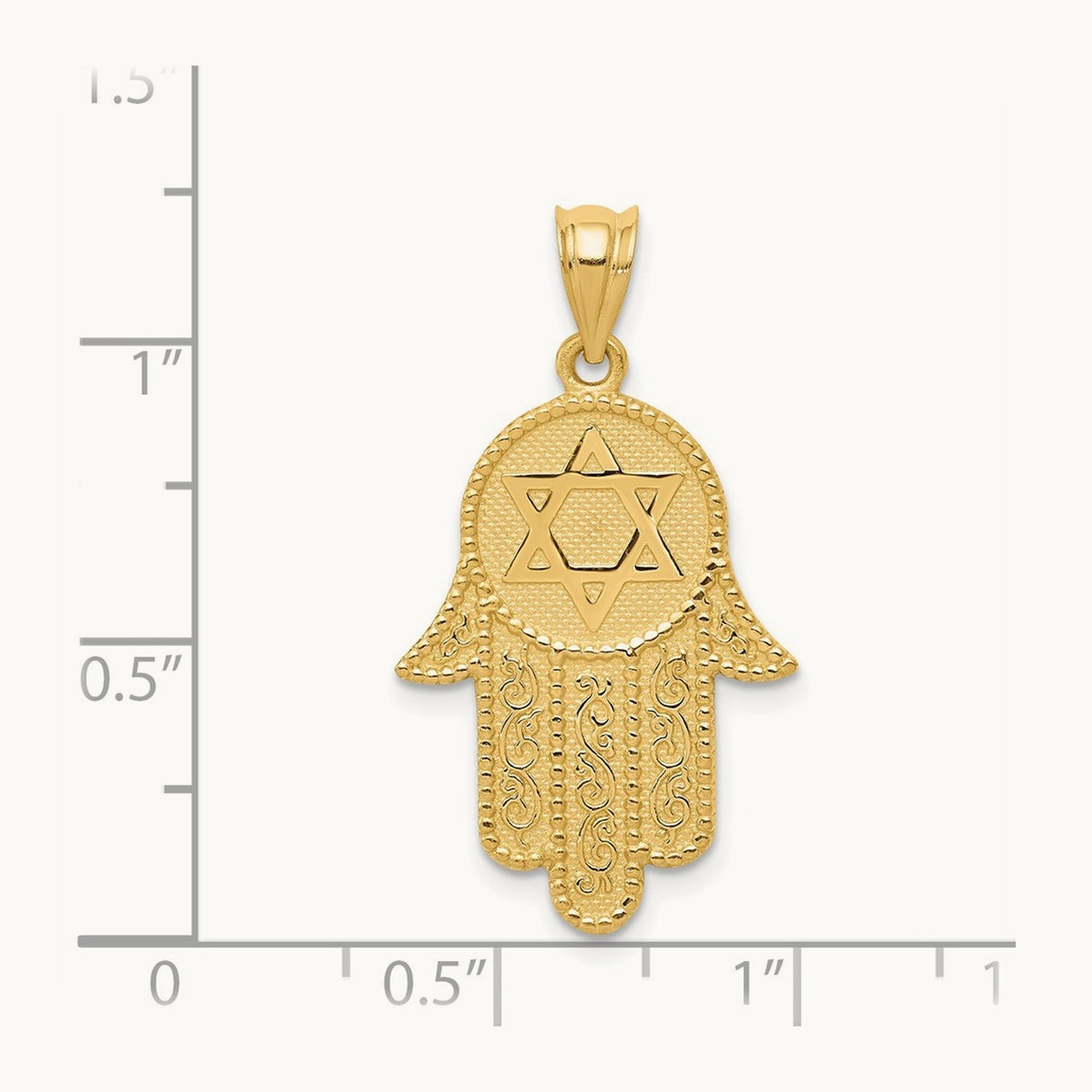Hamsa w/Star of David Charm, 14K