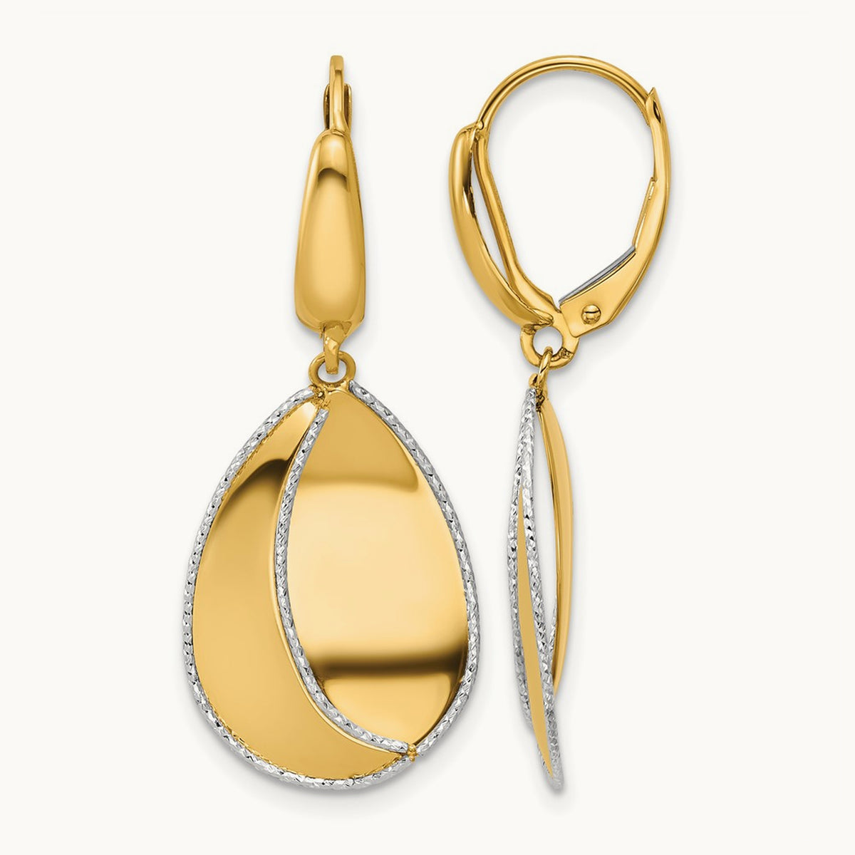 Polished / Dia-cut Dangle Leverback Earrings — Leslie's — photo set