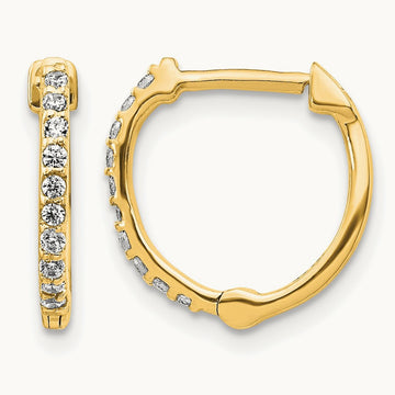 Diamond Hinged Hoop Earrings — 14K Yellow Gold