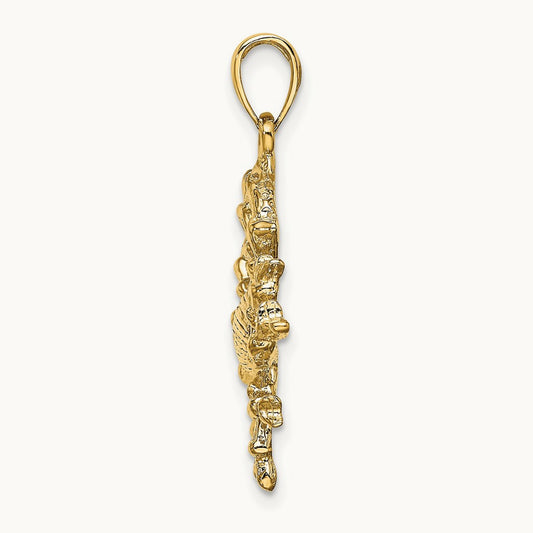 Large Cancer Zodiac Charm, 14K