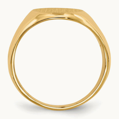 11.5x16. Closed Back Mens Signet Ring, 0mm, 14K