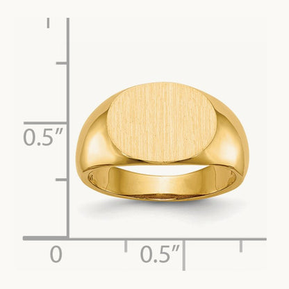 12.5x9. Open Back Signet Ring, 5mm, 14K