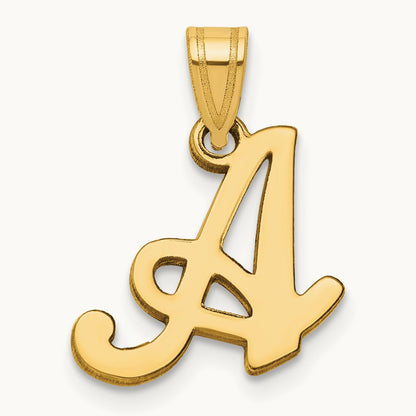 Script Letter A Initial Pendant, 14K Yellow Gold