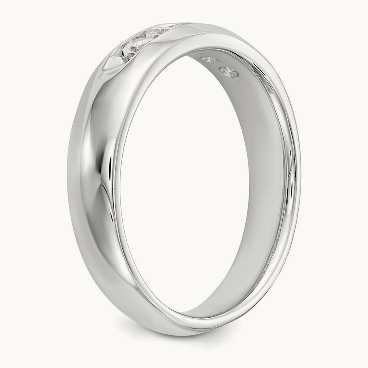 5-Stone Diamond Channel Band, 14K White Gold