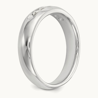 5-Stone Diamond Channel Band, 14K White Gold