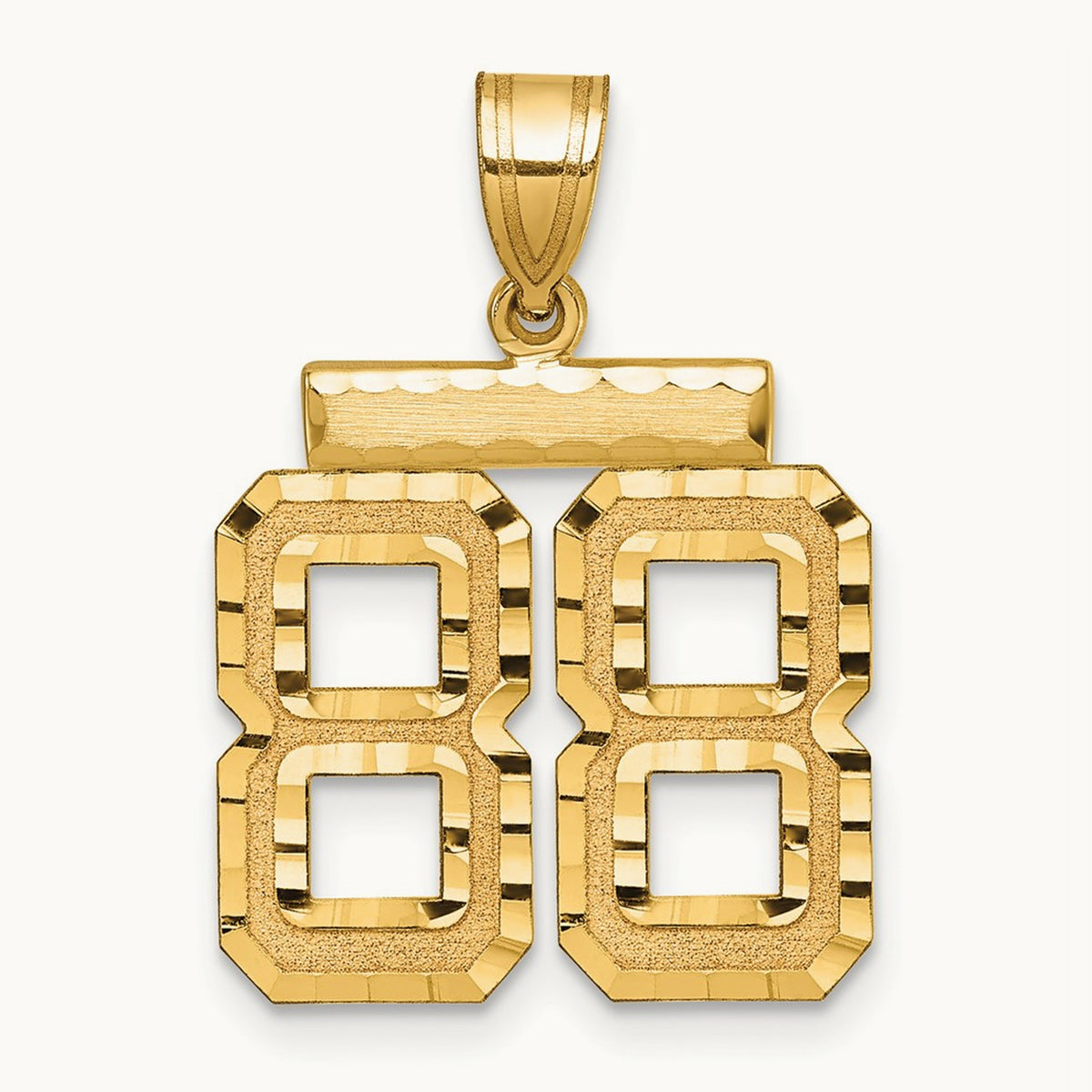 Medium Diamond-cut Number 88 Charm, 14K