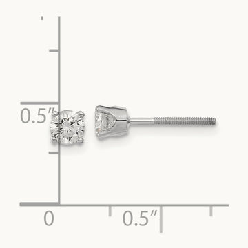 AA Quality Complete Diamond Stud Earring, 14K White Gold