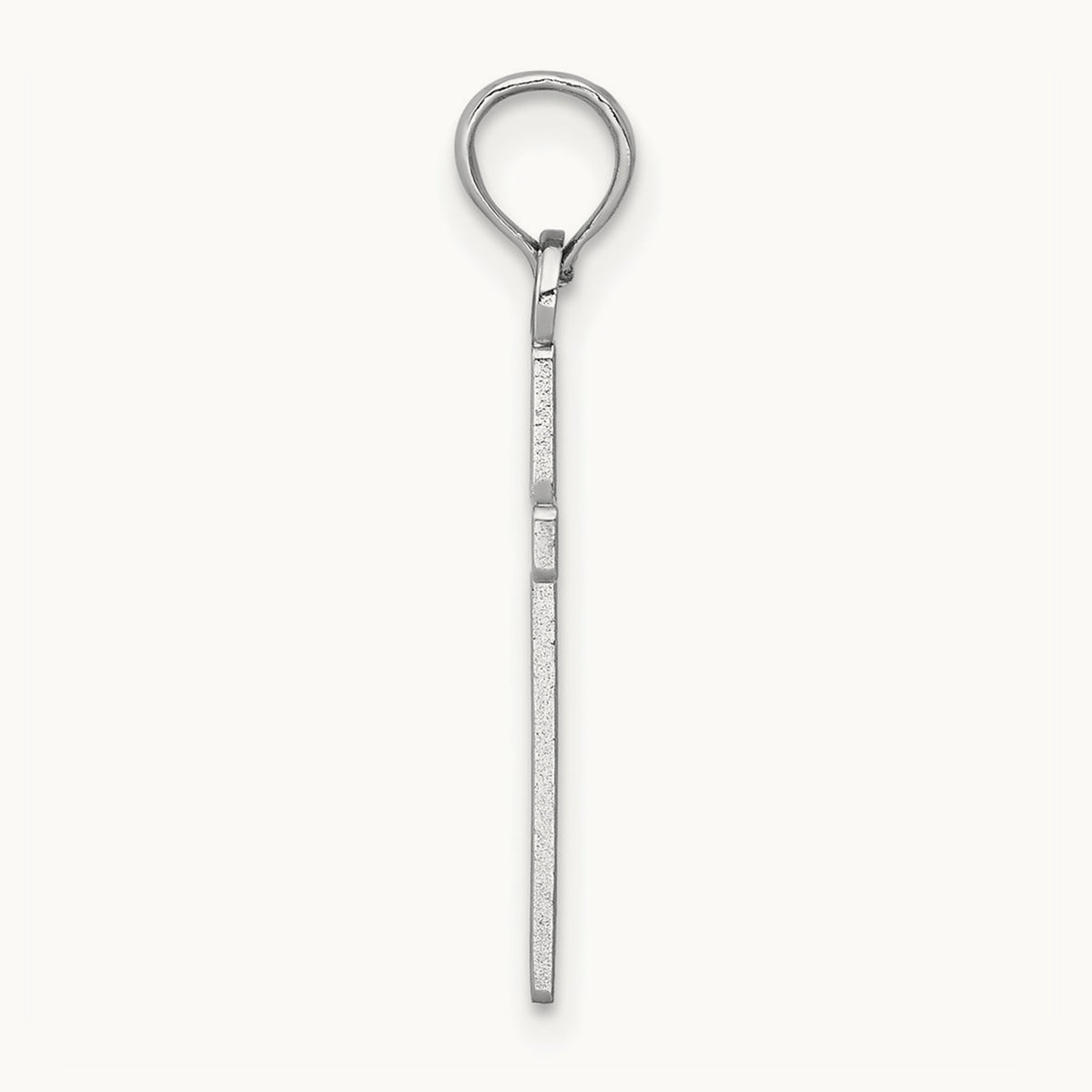 Polished Cross Pendant — 14K White Gold