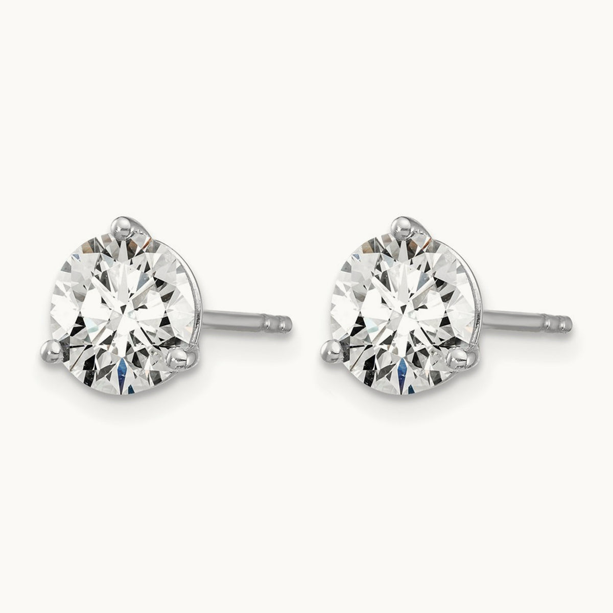 Round Stud Earrings, 0.10-6.00 ct tw Lab-Grown Diamond — 14K White Gold (2)