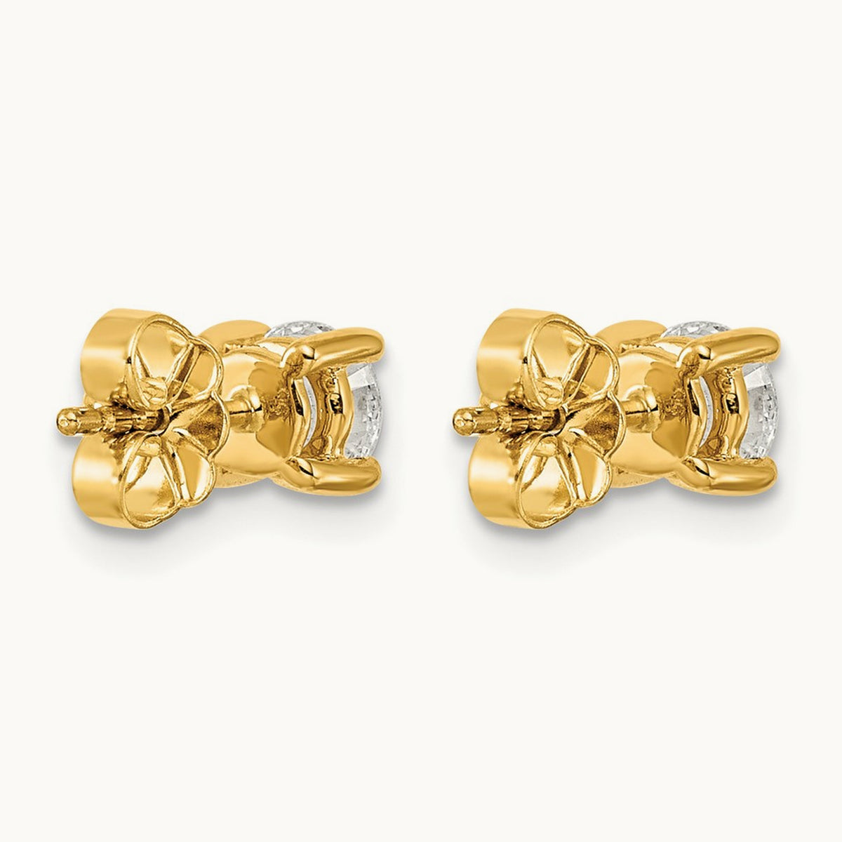 Round Heavyweight Stud Earrings, 0.10-7.00 ct tw Lab-Grown Diamond — 1 ct, 14K Yellow Gold