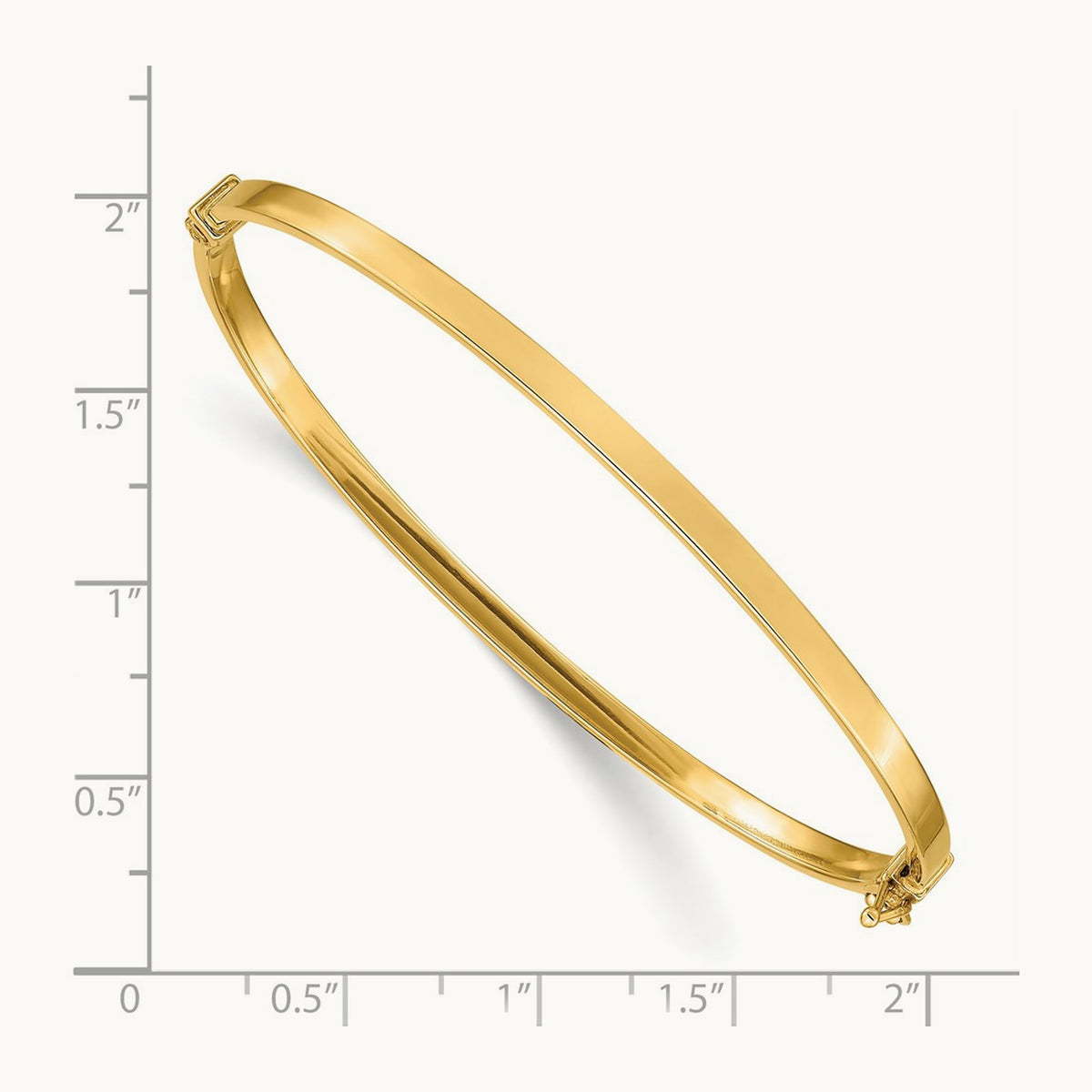 Polished Hinged Bangle Bracelet — 14K Yellow Gold